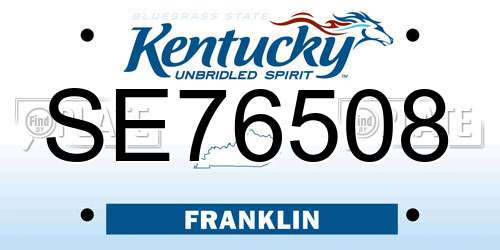 SE76508 Kentucky License Plate