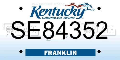 SE84352 Kentucky License Plate