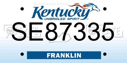 SE87335 Kentucky License Plate