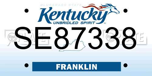 SE87338 Kentucky License Plate