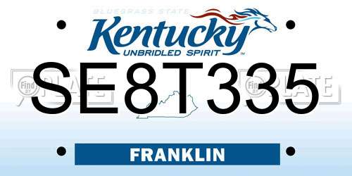 SE8T335 Kentucky License Plate