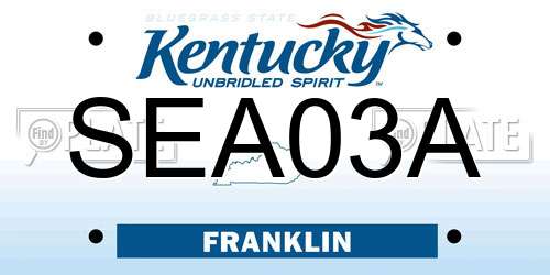 SEA03A Kentucky License Plate
