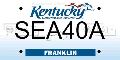 SEA40A Kentucky License Plate
