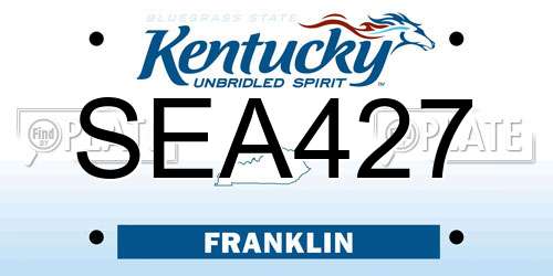 SEA427 Kentucky License Plate