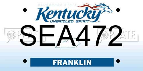 SEA472 Kentucky License Plate