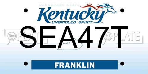 SEA47T Kentucky License Plate