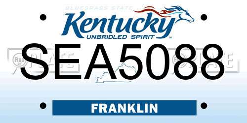 SEA5088 Kentucky License Plate