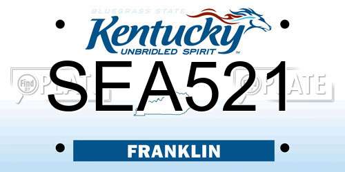 SEA521 Kentucky License Plate
