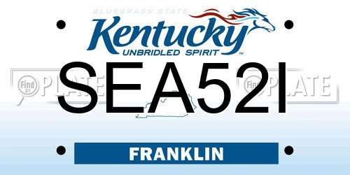 SEA52I Kentucky License Plate