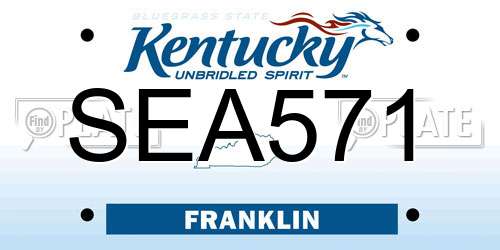 SEA571 Kentucky License Plate