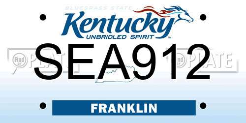 SEA912 Kentucky License Plate