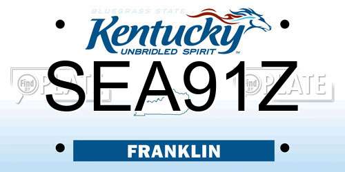 SEA91Z Kentucky License Plate