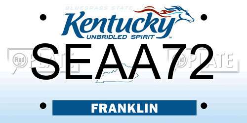 SEAA72 Kentucky License Plate
