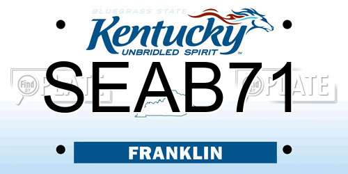 SEAB71 Kentucky License Plate
