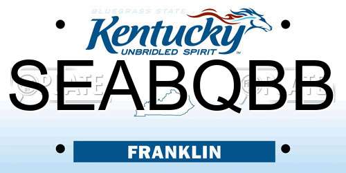 SEABQBB Kentucky License Plate