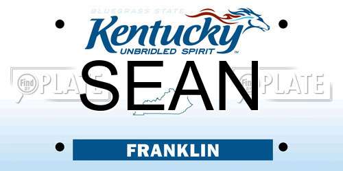 SEAN Kentucky License Plate