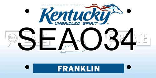 SEAO34 Kentucky License Plate
