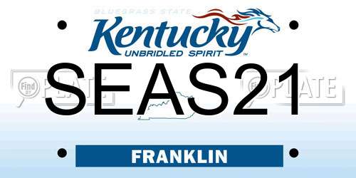 SEAS21 Kentucky License Plate