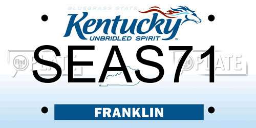 SEAS71 Kentucky License Plate