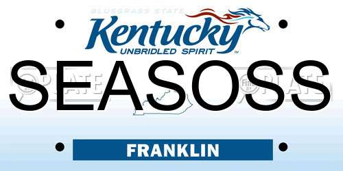 SEASOSS Kentucky License Plate