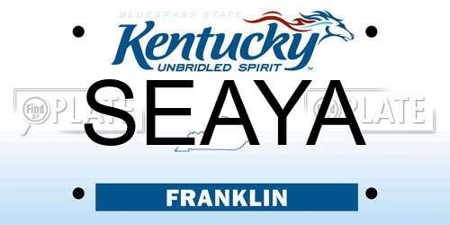SEAYA Kentucky License Plate