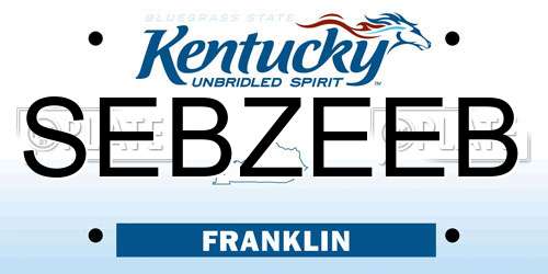 SEBZEEB Kentucky License Plate