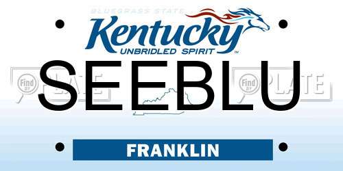 SEEBLU Kentucky License Plate