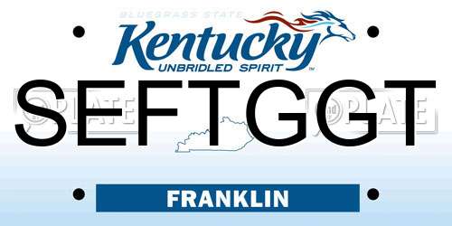 SEFTGGT Kentucky License Plate