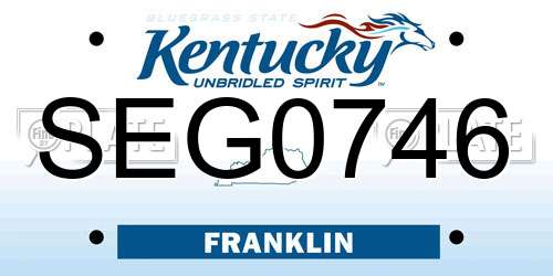 SEG0746 Kentucky License Plate