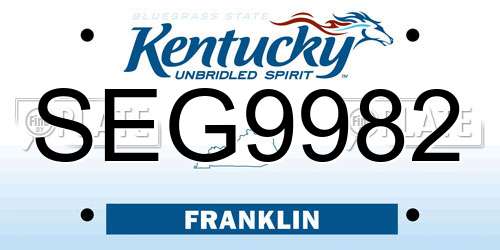SEG9982 Kentucky License Plate