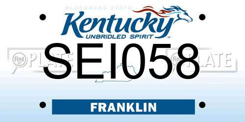 SEI058 Kentucky License Plate