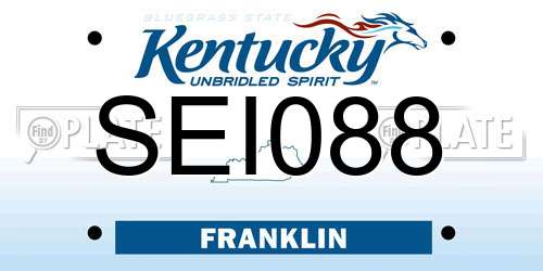 SEI088 Kentucky License Plate