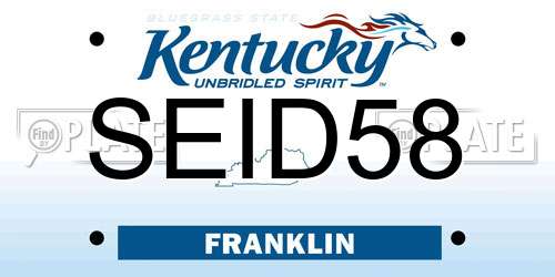 SEID58 Kentucky License Plate