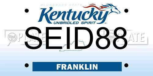 SEID88 Kentucky License Plate