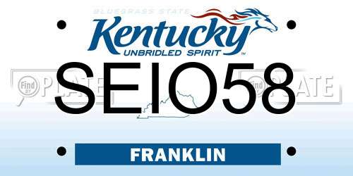 SEIO58 Kentucky License Plate