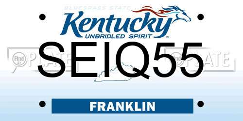 SEIQ55 Kentucky License Plate
