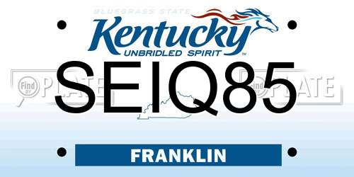 SEIQ85 Kentucky License Plate