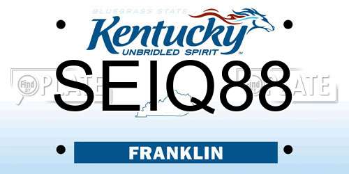 SEIQ88 Kentucky License Plate