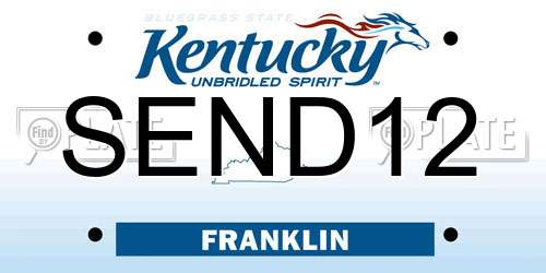 SEND12 Kentucky License Plate
