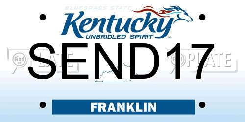 SEND17 Kentucky License Plate