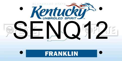 SENQ12 Kentucky License Plate