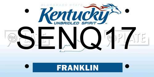 SENQ17 Kentucky License Plate