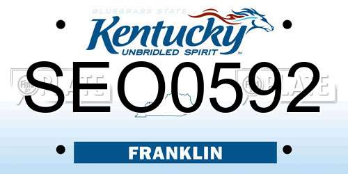 SEO0592 Kentucky License Plate