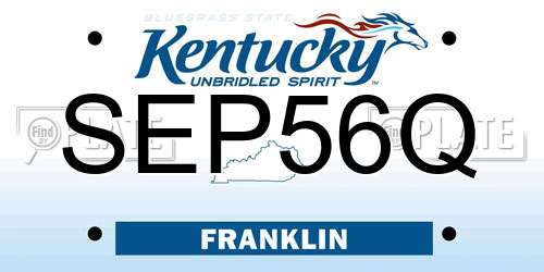 SEP56Q Kentucky License Plate