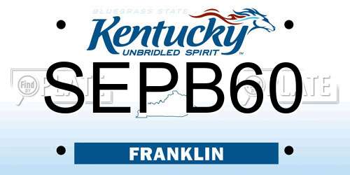 SEPB60 Kentucky License Plate