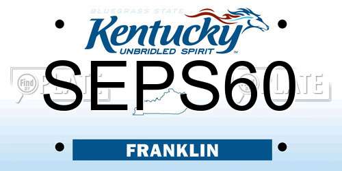 SEPS60 Kentucky License Plate