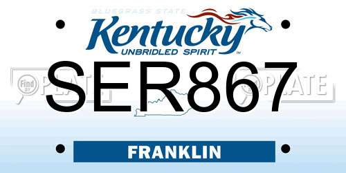SER867 Kentucky License Plate