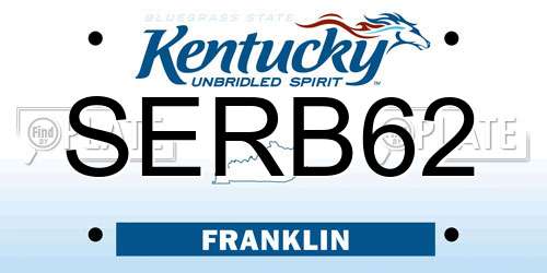 SERB62 Kentucky License Plate