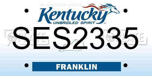 SES2335 Kentucky License Plate