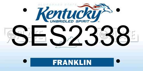 SES2338 Kentucky License Plate